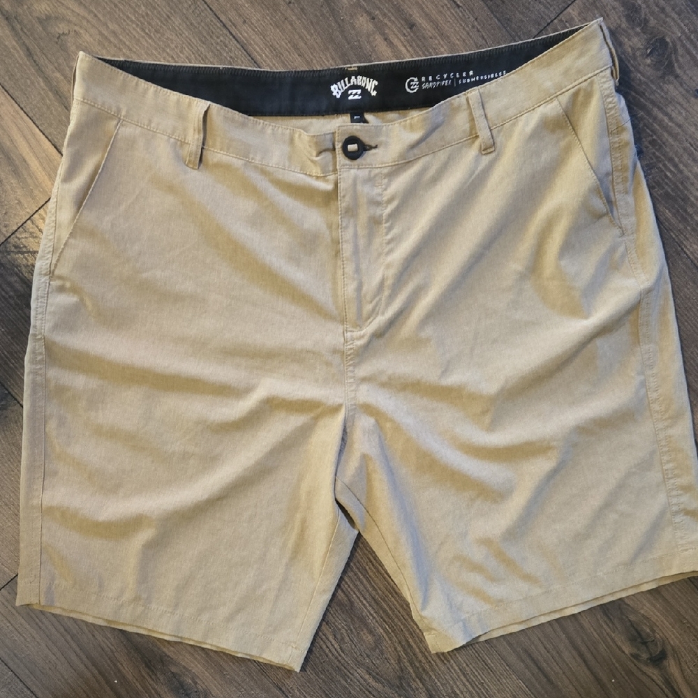 Billabong Men's Tan Flat-Front Performance Shorts